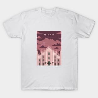 Milan, Italy. Retro travel poster T-Shirt